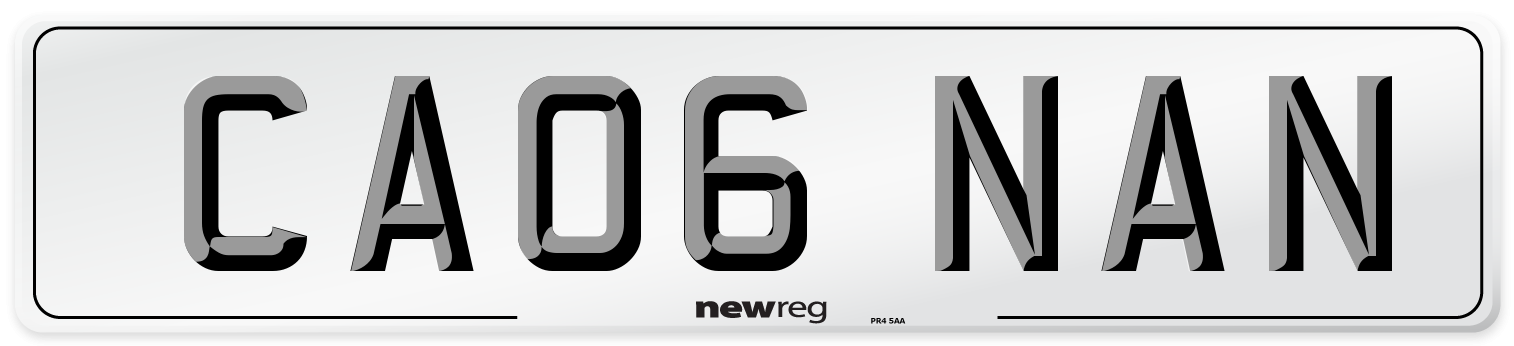 CA06 NAN Number Plate from New Reg